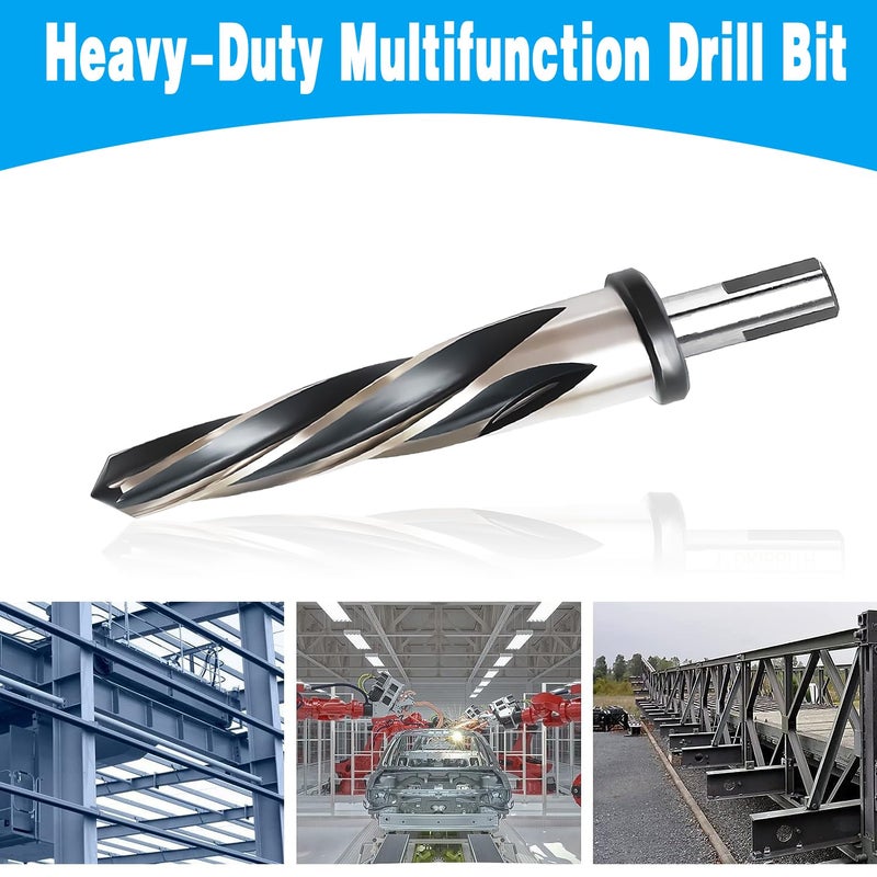 DKIBBITH 1/2” Bridge Construction Reamer Drill Bit, M2 HSS Taper Chucking Reamer for Steel Alloy Metal Wood Plastic, 1/2" Non-Slip Shank, 5-Spiral Flutes Car Reamer, to Align or Enlarge Holes, 12mm - Image 4